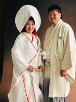 笑顔が素敵な新郎・新婦様との前撮りです❤綿帽子バージョン！！